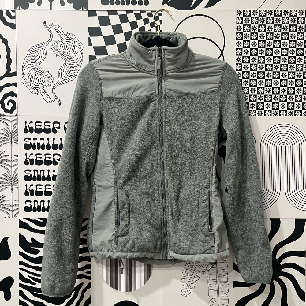 Aeropostale Gray Full-Zip Long Sleeve Sz Small Fleece Jacket with Drawstring